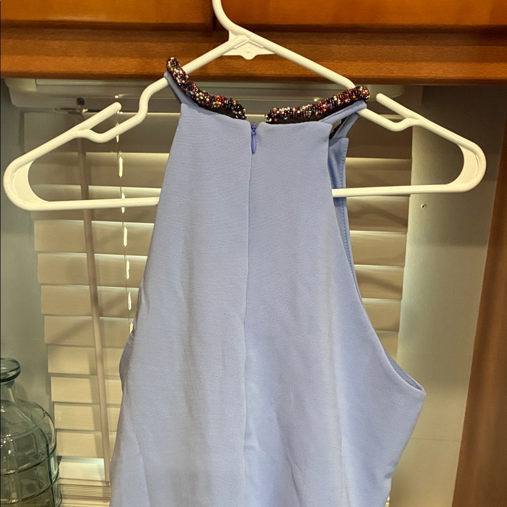 Elegant Lavender Halter Mini Dress - Picture 5 of 7